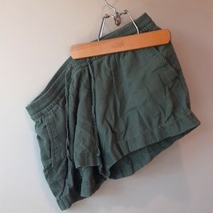 Green/Khaki Linen Shorts